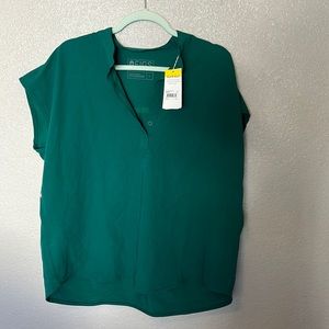 Figs Hunter Green Rafaela - Mandarin Collar Scrub Top